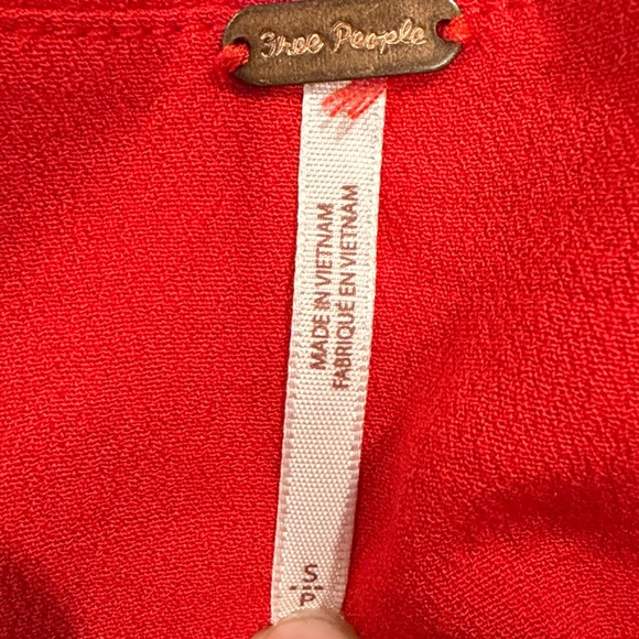 Free People Time On My Side Red Floral Print Wrap Dress - Size Small dresses - Picture 4 of 9